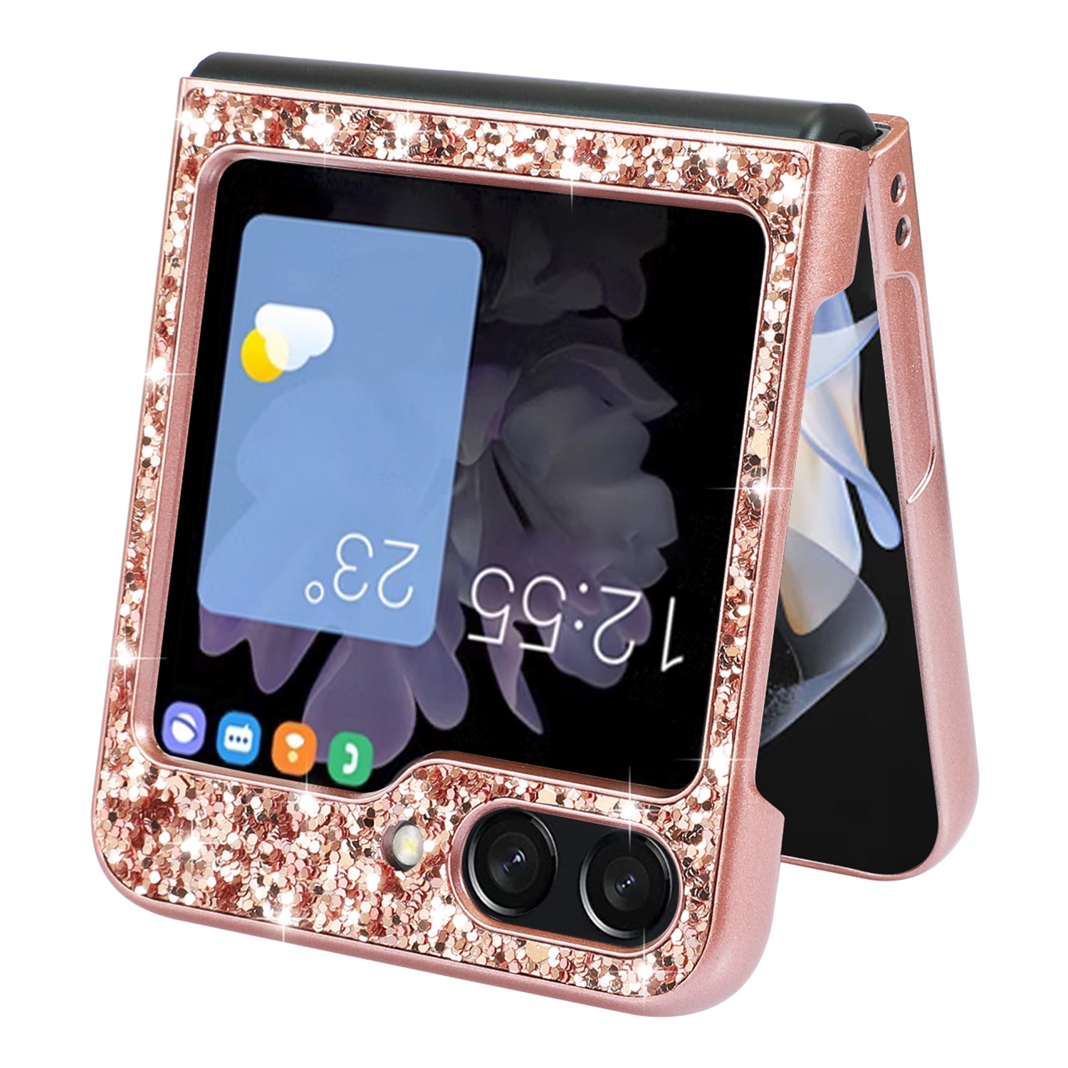 For Samsung Galaxy Z Flip5 5G Glitter Sequins Bling Case TPU Frame Back PC Electroplating Phone Cover For Samsung Galaxy Z Flip5 5G Glitter Sequins Bling Case TPU Frame Back PC Electroplating Phone Cover